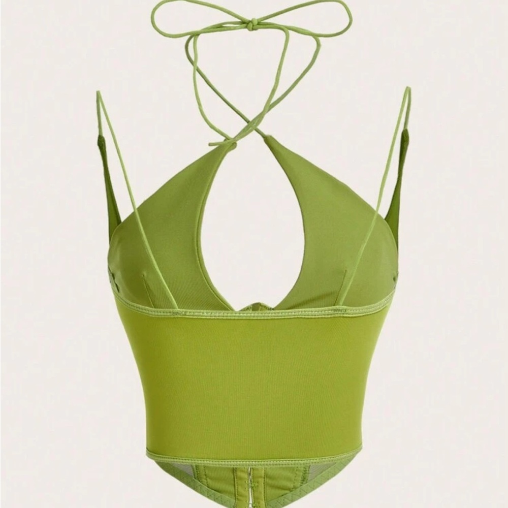 SHEIN Green Halter Crop Top - Picture 2 of 3